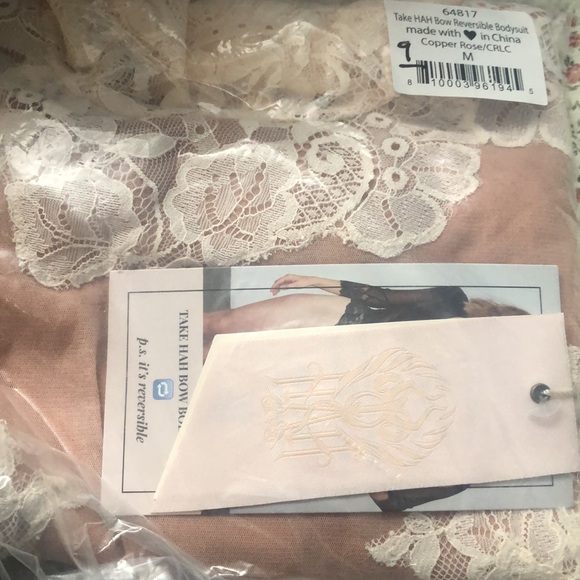 We Are HaH Take HaH Bow Reversible Bodysuit in copper rose - Picture 5 of 5